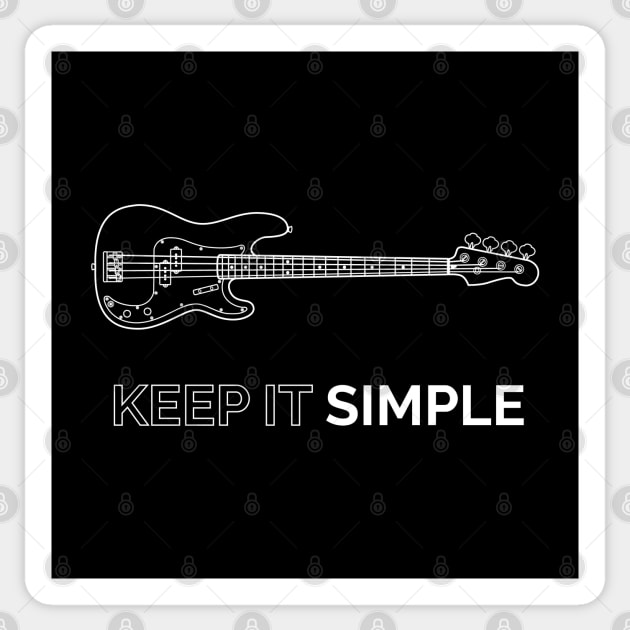 Keep It Simple P-Style Bass Guitar Outline Sticker by nightsworthy